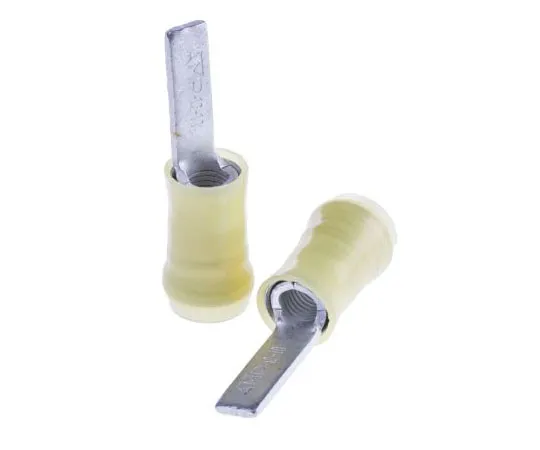 63-7383-81　TE Connectivity PIDG Series Insulated Crimp Blade Terminal 12.3mm Blade Length, 2.6mm² to 6.6mm², 12AWG to 10AWG, Yellow　131332