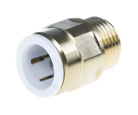 63-7419-21　John Guest Straight Brass Push Fit Fitting 15mm 1/2 in BSP Male　15MC(1/2)BRASS