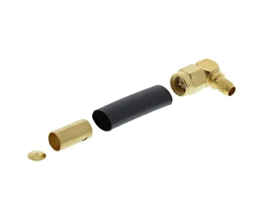 63-7474-28　Radiall Right Angle 50Ω Cable Mount SMA Connector, Crimp Termination RG141, RG58　R125175000W
