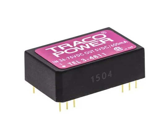 63-7524-70　TRACOPOWER TEL 3 3W Isolated DC-DC Converter Through Hole, Voltage in 36 → 75 V dc, Voltage out 5V dc　TEL 3-4811