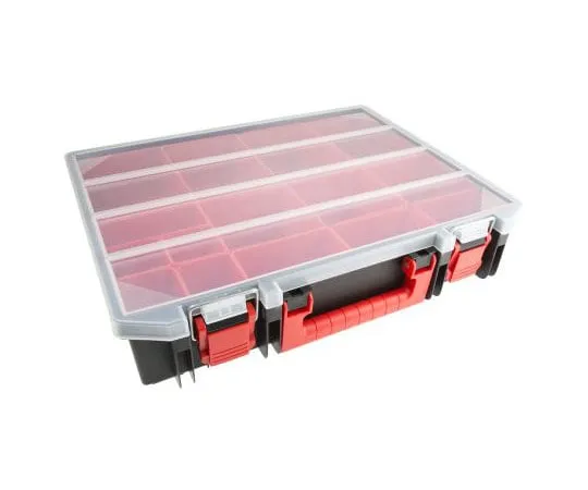 63-7366-78　RS Pro 15 Cell Black, Red Polypropylene Compartment Box, 77 (Inner) mm, 91 (External) mm x 396 (Inner) mm, 416　136-8908