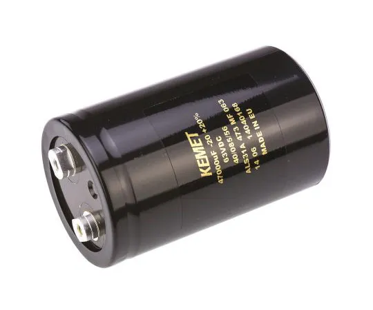 63-7516-97　KEMET 47000μF 63V dc Aluminium Electrolytic Capacitor, Stud Mount 66 x 105mm +85°C 66mm 105mm　ALS31A473MF063