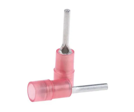 63-7460-08　RS PRO Insulated Crimp Pin Connector, 0.5mm² to 1.5mm², 22AWG to 16AWG, 1.9mm Pin Diameter, 12mm Pin Length, Red　267-4401