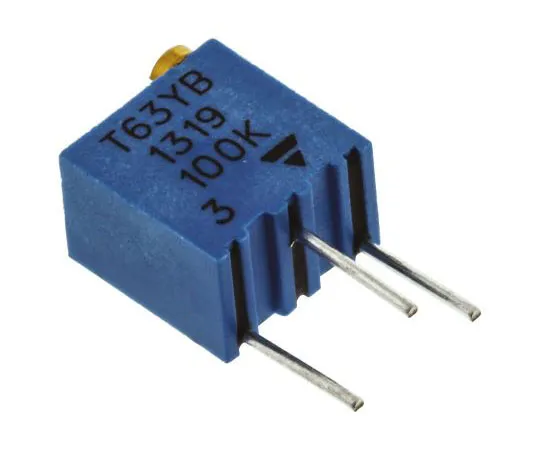 63-7512-82　100kΩ Through Hole Trimmer Potentiometer 0.25W Top Adjust Vishay T63 Series　T63YB104KT20