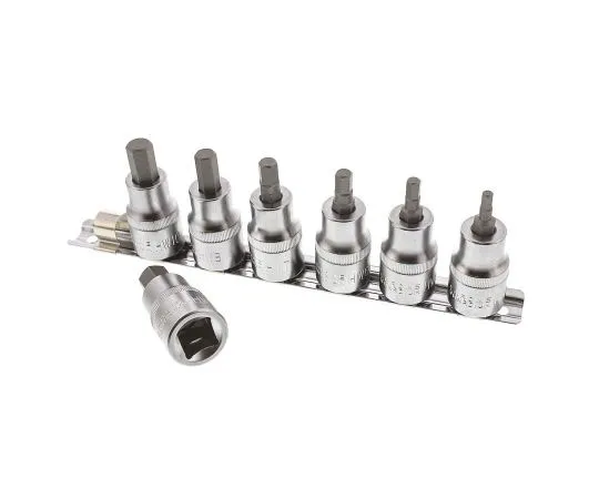 63-7456-05　RS Hexagon Bit 7 pieces, 4; 5; 6; 7; 8; 10; 12 mm　262-0325