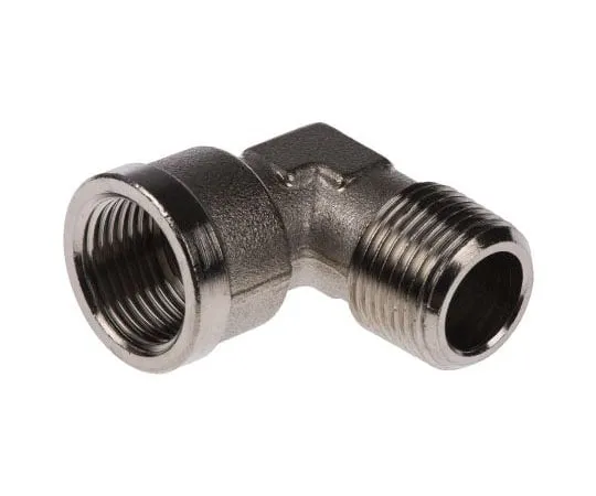 63-7510-80　Legris Brass Nickel Plated Hydraulic Elbow Threaded Adapter, 0913 00 17, R 3/8 Male G 3/8 Female　0913 00 17