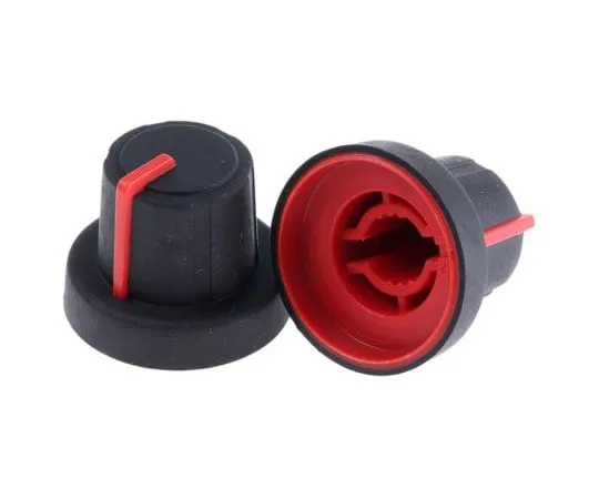 63-7478-77　Sifam Potentiometer Knob, Push-On Type, 18.9mm Knob Diameter, Black, Splined Shaft Type, 6mm Shaft　3/03/TPN130-006/237/230