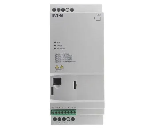 63-7388-88　Eaton Variable Speed Starter, 3-Phase In, 60Hz Out 4 kW, 480 V ac, 8.5 A DE11, IP20　180675 & DE11-348D5NN-N20N
