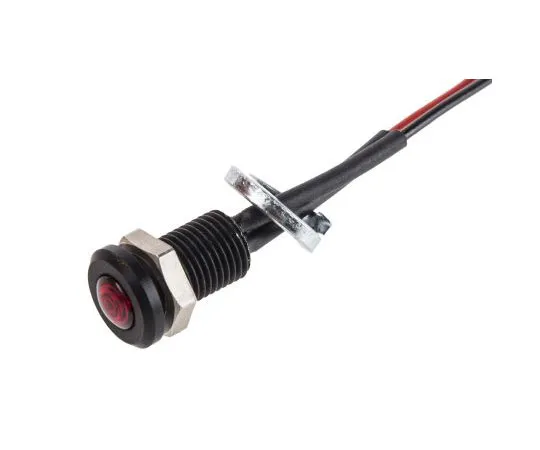 63-7505-66　Oxley Red Indicator, Lead Wires Termination, 12 V ac, 6.4mm Mounting Hole Size　OXL/CLH/63/B/12AC/FL30/AL