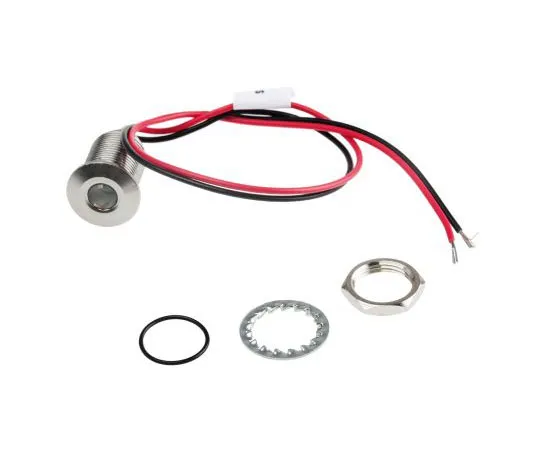 63-7371-22　RS PRO Red EMC Panel LED, 10.8 → 13.2 V dc, 10mm Mounting Hole Size, Lead Wires Termination, IP67　139-3365