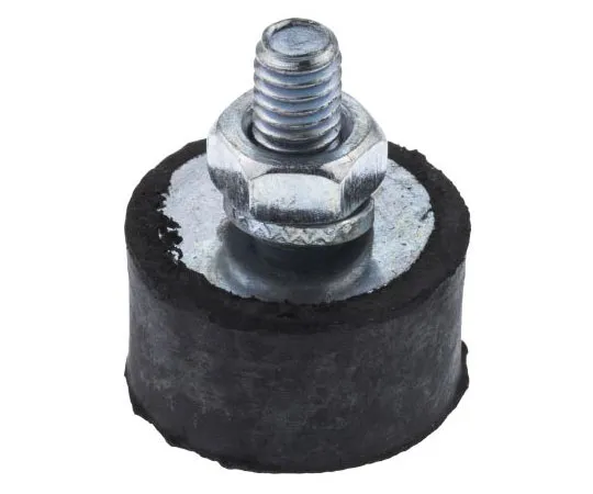 63-7453-61　FIBET Cylindrical M4 Zinc Plated Steel Anti Vibration Feet 1508VE10-45 18.9kg Compression Load ,15mm dia. Natural Rubber　1508VE10-45