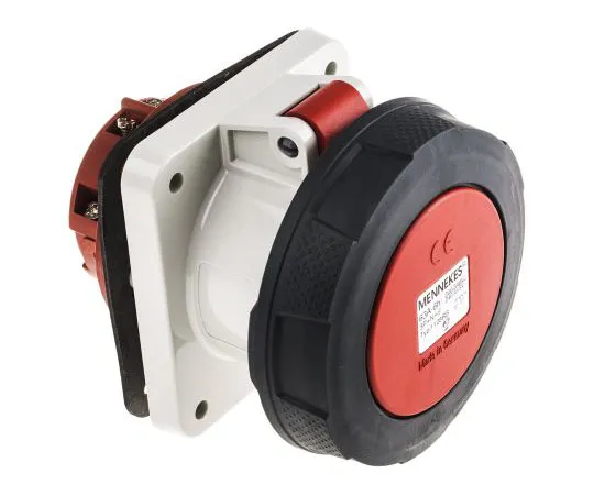 63-7488-66　Mennekes SoftCONTACT Series, IP67 Red Panel Mount 3P+N+E Industrial Power Socket, Rated At 63A, 415 V　1128A