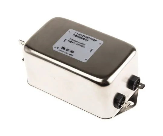 63-7430-06　Schaffner FN2080 Series 6A 250 V ac 400Hz Chassis Mount RFI Filter, with Tab Terminals　FN2080-6-06