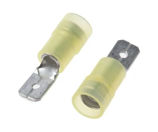 63-7459-94　RS PRO, Yellow Insulated Crimp Tab Terminal, 4mm² to 6mm², 12AWG to 10AWG, 0.8 x 6.35mm　267-4041