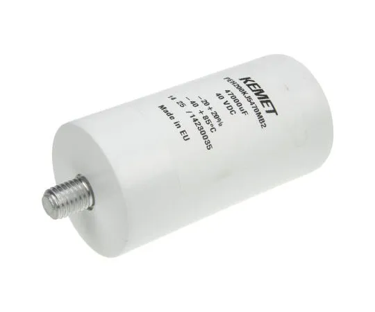63-7541-19　KEMET 47000μF 40V dc Aluminium Electrolytic Capacitor, Stud Mount 51.6 x 98.5mm +85°C 51.6mm 98.5mm　PEH200KJ5470MB2