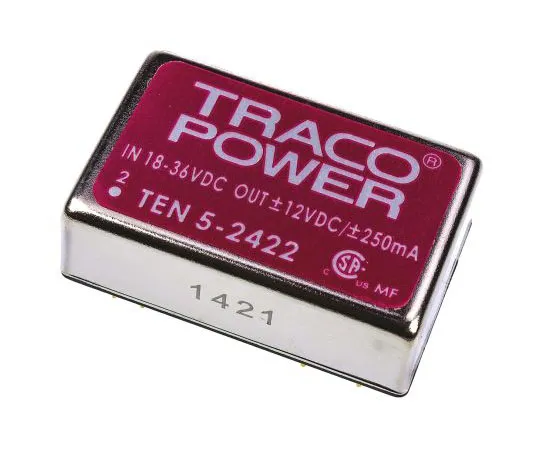 63-7472-59　TRACOPOWER TEN 5 6W Isolated DC-DC Converter Through Hole, Voltage in 18 → 36 V dc, Voltage out ±12V dc　TEN 5-2422