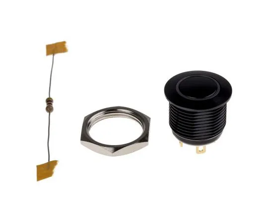 63-7387-65　KNITTER-SWITCH Single Pole Single Throw (SPST) Momentary Yellow LED Push Button Switch, IP67, 16 (Dia.)mm, Panel Mount,　MAV16CBRE-5-JR-12V