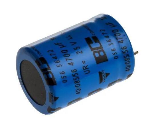 63-7437-96　Vishay 4700μF 25V dc Aluminium Electrolytic Capacitor, Through Hole 22 (Dia.) x 30mm +85°C 22mm 10mm　MAL205656472E3