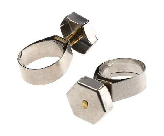 63-7469-12　Unex Brass (Bolt), Stainless Steel Thumb Hex Unex, 11mm Band Width, 19.8mm - 25mm Inside Diameter　9932