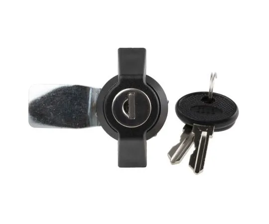 63-7374-46　RS PRO Panel to Tongue Depth 14.5mm Die-Cast Zinc Alloy Powder Coated Black Cabinet Lock, Key to unlock　146-1797