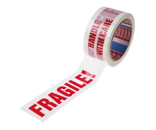 63-7418-84　Tesa 06120-00105-01 Red/White Packing Tape 66m x 50mm　06120-00105-01