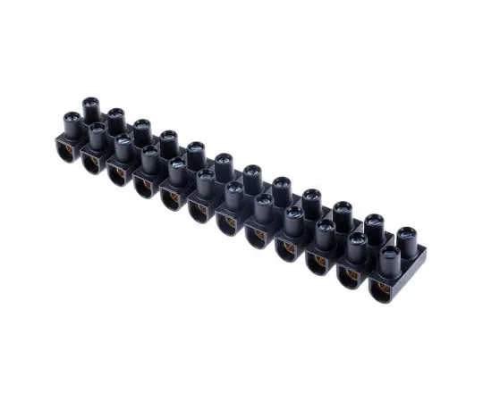 63-7462-96　Legrand 0 342 19 Terminal Strip, Straight, 12way, 2 Row, 101A, 400 V, length 214mm, Black　0 342 19