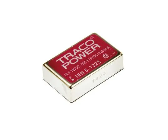 63-7472-57　TRACOPOWER TEN 5 6W Isolated DC-DC Converter Through Hole, Voltage in 9 → 18 V dc, Voltage out ±15V dc　TEN 5-1223