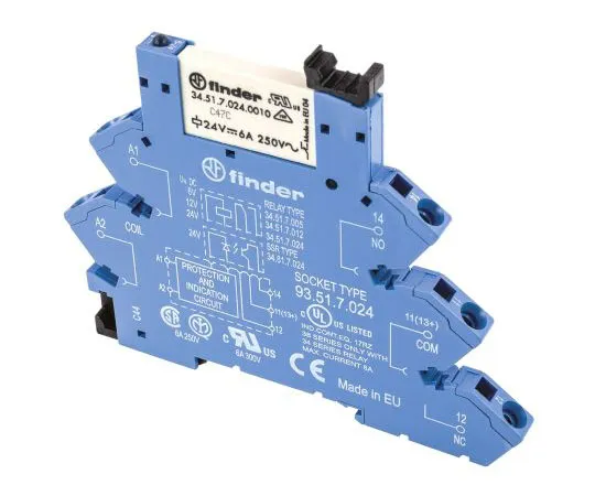 63-7539-25　Finder 24V dc DIN Rail Interface Relay Module, SPDT　38.61.7.024.0050