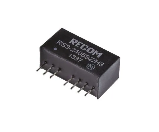 63-7356-70　Recom RS3 3W Isolated DC-DC Converter Through Hole, Voltage in 9 → 27 V dc, Voltage out 5V dc　RS3-2405SZ/H3