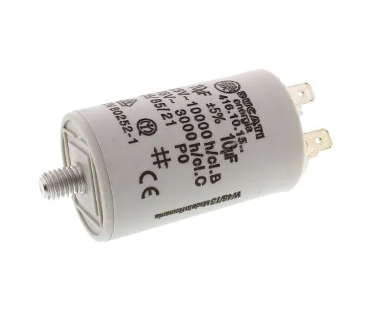 63-7519-74　Ducati Energia 10μF Polypropylene Capacitor PP 450V ac ±5% Tolerance Plug In 4.16.10 Series　4.16.10.15.64