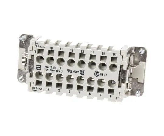 63-7397-91　Han ES Series size 16 B Connector Insert, Female, 16 Way, 16A, 500 V　9330162716