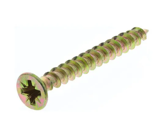 63-7456-69　Pozidriv Countersunk Steel Wood Screw Yellow Passivated, Zinc Plated, 4.5mm Thread, 40mm Length　263-1909