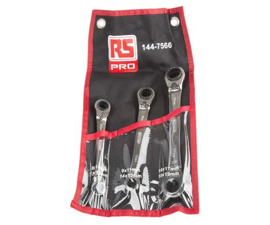 63-7373-87　RS Pro 10 mm, 11 mm, 13 mm, 15 mm, 17 mm, 19 mm Combination Ratchet Spanner, Ring　144-7566