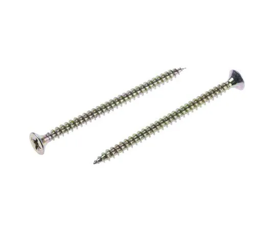 63-7456-70　Pozidriv Countersunk Steel Wood Screw Yellow Passivated, Zinc Plated, 4.5mm Thread, 70mm Length　263-1915