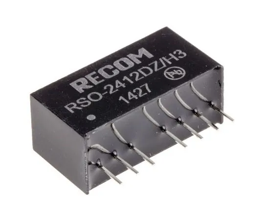 63-7356-67　Recom RSO 1W Isolated DC-DC Converter Through Hole, Voltage in 9 → 36 V dc, Voltage out ±12V dc　RSO-2412DZ/H3