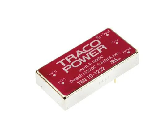 63-7443-27　TRACOPOWER TEN 10 10W Isolated DC-DC Converter Through Hole, Voltage in 9 → 18 V dc, Voltage out ±12V dc　TEN 10-1222