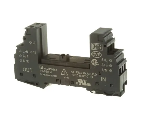 63-7548-05　Phoenix Contact PT-BE/FM Series 240 V Maximum Voltage Rating Base Element, DIN Rail Mounting　2839282