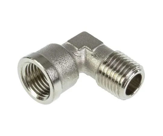 63-7510-79　Legris Brass Nickel Plated Hydraulic Elbow Threaded Adapter, 0913 00 13, R 1/4 Male G 1/4 Female　0913 00 13