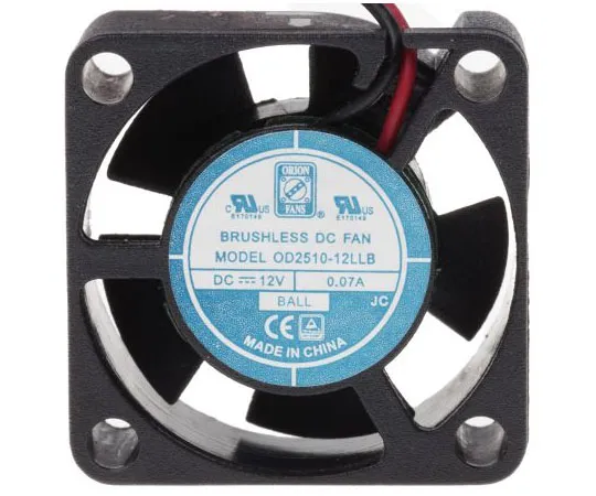 63-7372-17　RS PRO Axial Fan, 25 x 25 x 10mm, 1.45cfm, 840mW, 12 V dc　144-2030