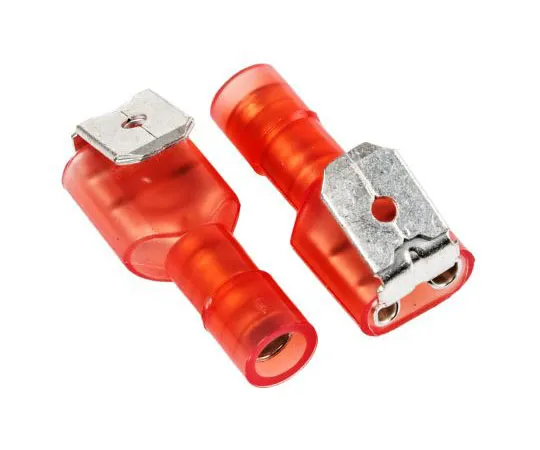 63-7460-05　RS PRO Insulated Crimp Piggyback Terminal, 6.3 x 0.8mm, 0.5mm² to 1.5mm², 22AWG to 16AWG, Red　267-4350