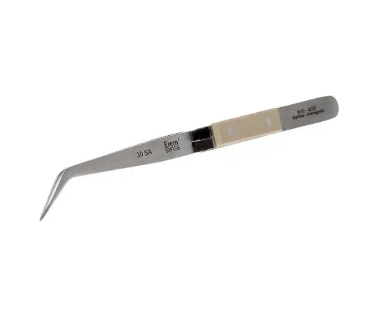 63-7549-13　Erem by Weller 150 mm, Anti-Magnetic Stainless Steel, Pointed; Bent; Curved, Anti-Acid Tweezers　30 SA