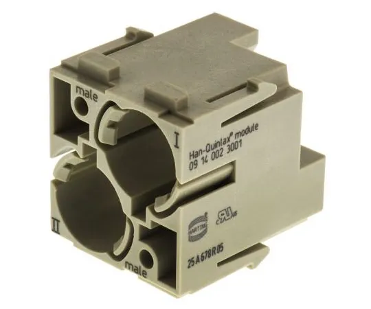 63-7503-80　Han-Modular Series Male Module, 2 Way, Rated At 10A, 50 V, Han Quintax　9140023001
