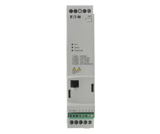 63-7388-67　Eaton Variable Speed Starter, 1-Phase In, 60Hz Out 1.5 kW, 230 V ac with EMC Filter, 7 A DE11, IP20　180654 & DE11-127D0FN-N20N