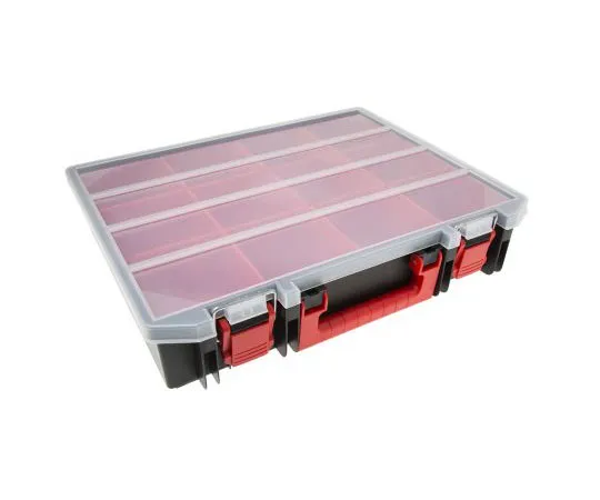 63-7366-75　RS Pro 12 Cell Black, Red Polypropylene Compartment Box, 77 (Inner) mm, 91 (External) mm x 396 (Inner) mm, 416　136-8905