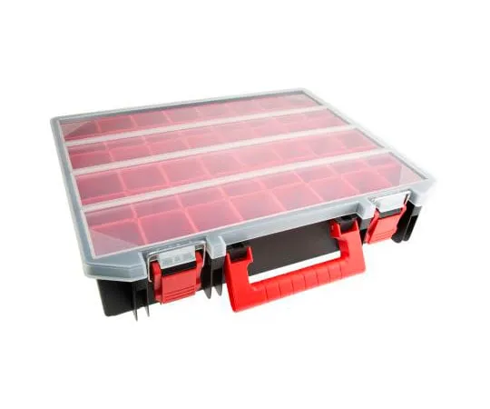 63-7366-77　RS Pro 48 Cell Black, Red Polypropylene Compartment Box, 77 (Inner) mm, 91 (External) mm x 396 (Inner) mm, 416　136-8907