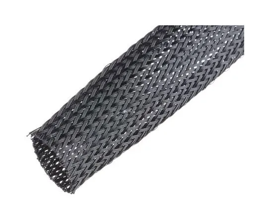 63-7543-56　SES Expandable Braided PET Black Cable Sleeve, 19mm Diameter, 25m Length　6240009010