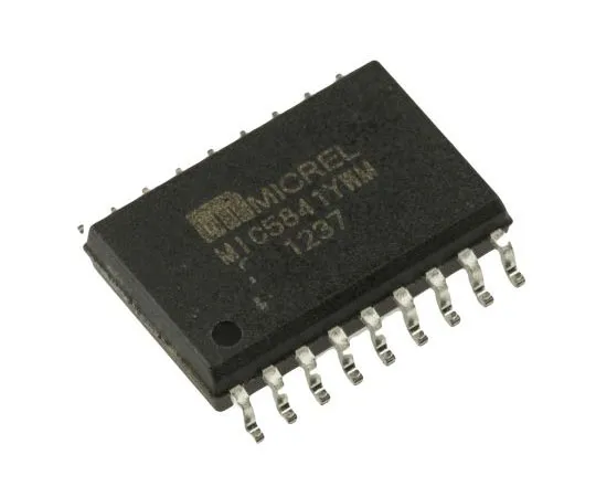 63-7358-76　Microchip MIC5841YWM 8-stage Latched Driver, Serial to Serial/Parallel, Uni-Directional, 18-Pin SOIC W　MIC5841YWM