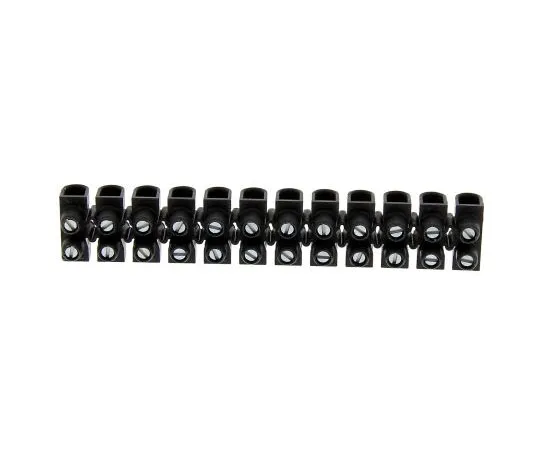 63-7462-93　Legrand 0 342 13 Terminal Strip, Straight, 12way, 2 Row, 41A, 400 V, length 107mm, Black　0 342 13