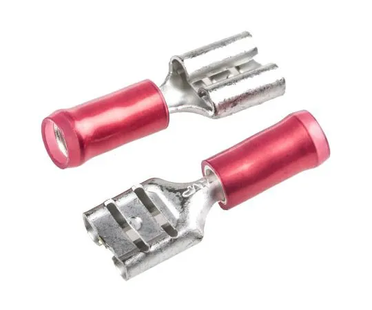 63-7362-71　TE Connectivity PIDG FASTON .250 Series Red Insulated Crimp Receptacle, 6.35 x 0.81mm, 0.3mm² to 0.8mm², 22AWG to　42599-2