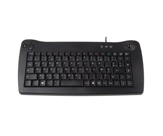 63-7366-84　RS PRO Black USB Trackball Mini Keyboard, AZERTY　136-9677